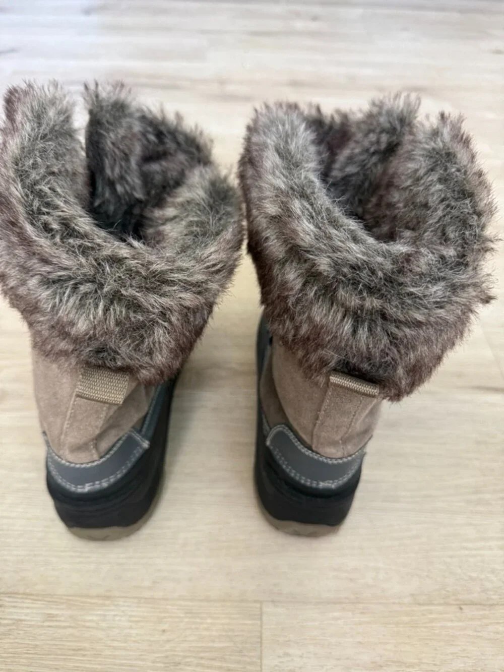 Khombu Faux Fur Winter Snow Boots Size 11 Brown Waterproof Lace Up Slope Ski
